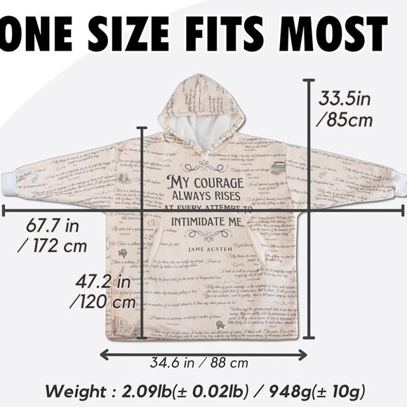Jane Austen Hoodie Blanket, one size, NWT (packaged) - Picture 2 of 4